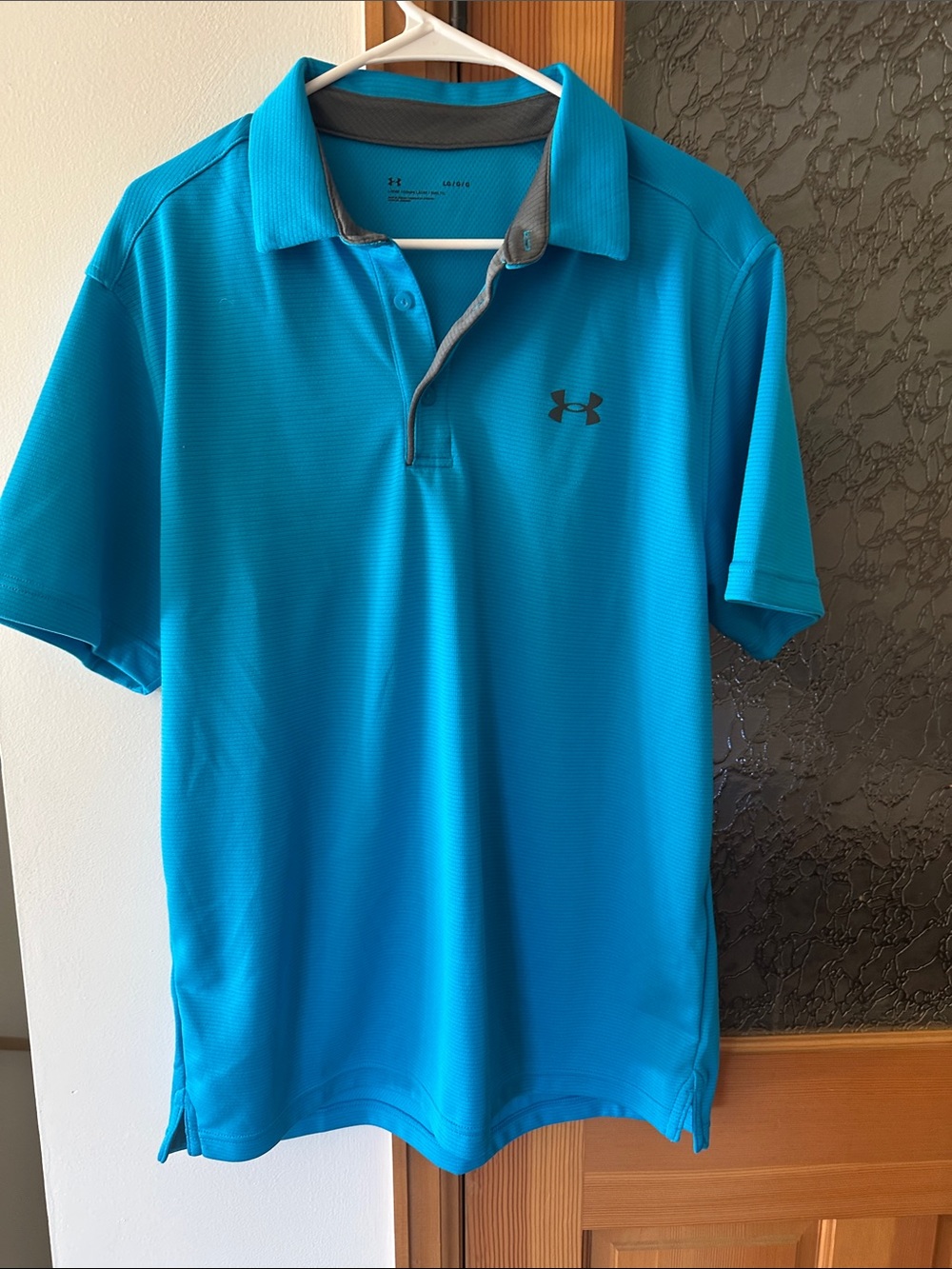 Under Armour Bright Teal Polo with Gray Accents